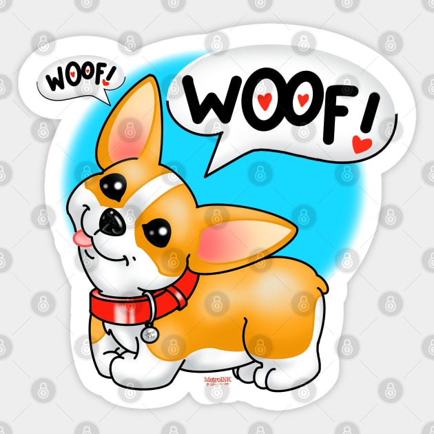 Sweet Pea the Corgi Sticker by MetroInk